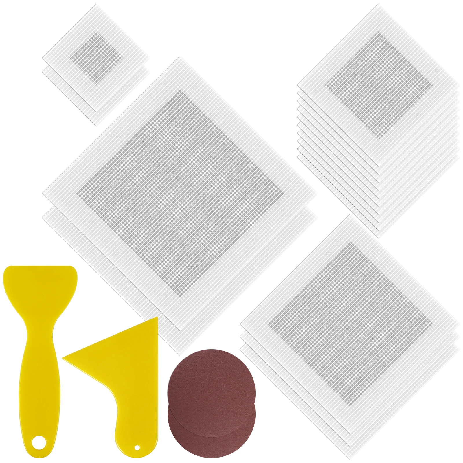 

21pcs plastic drywall repair kit 4 different sizes portable repair with scraper sandpaper wall self-adhesive repair kit