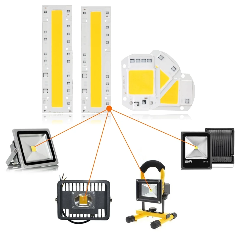 Imagem -05 - Cob Chip Lâmpada Led para Luz de Inundação sem Necessidade de Driver Lampada Lâmpada Spotlight Iluminação Faça Você Mesmo 10w 20w 30w 50w ac 220v 110v 10 Pcs Lot