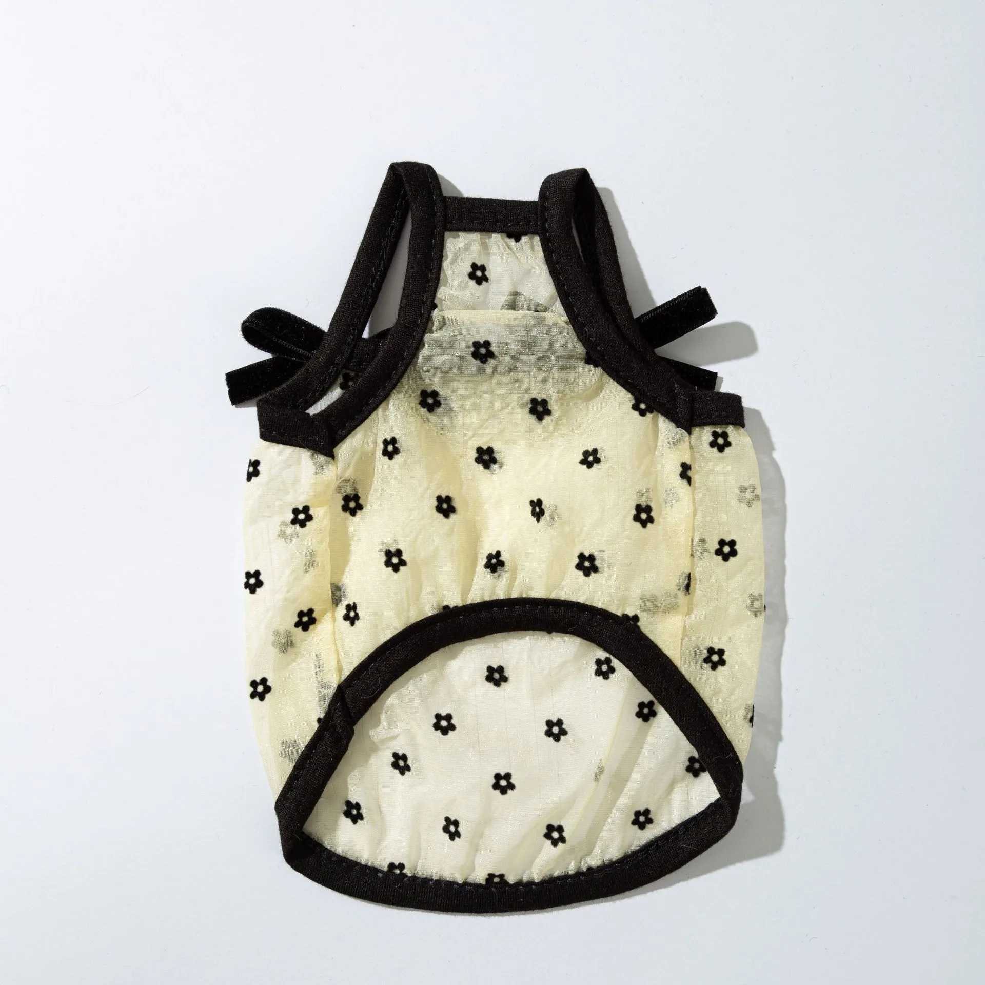 Pakaian Anjing Polka Dot Jaring Selempang Hewan Peliharaan Busur Musim Panas Rompi Sejuk Anjing Kecil dan Menengah Pakaian Lucu Teddy XS-XL