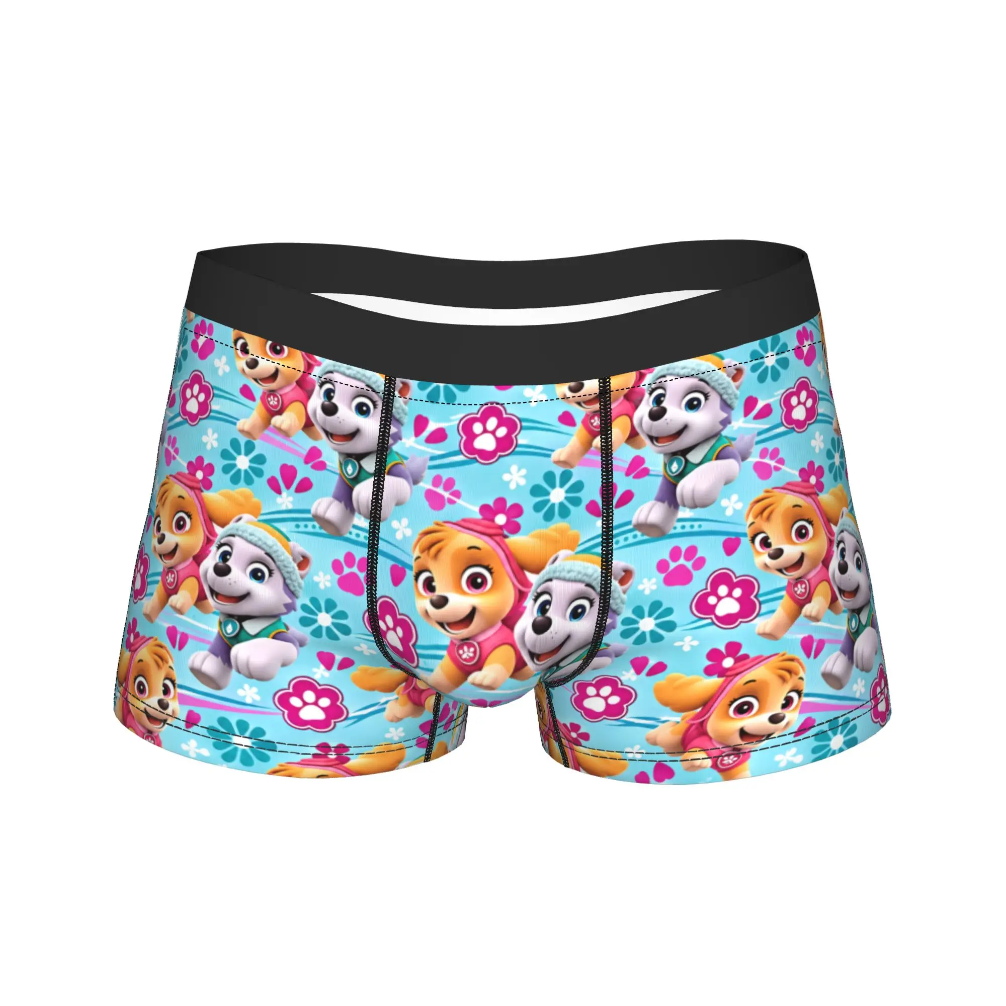 Paw Dogs Skye Everest Floral Print Underwear  Men Shorts Briefs Comfortable Trunk Hot Sale Custom DIY Oversize Panties
