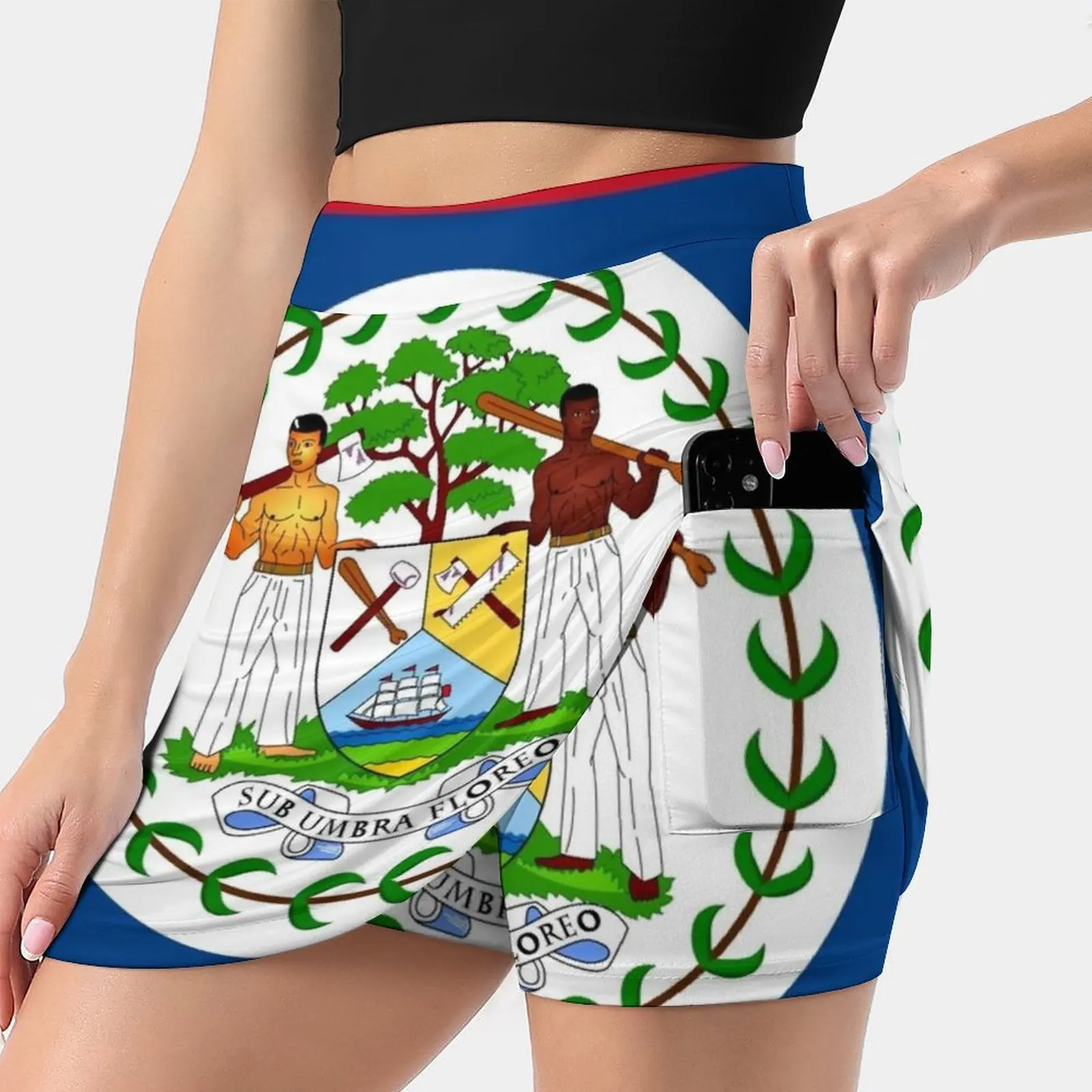 Belize Flag Korean Fashion Skirt Summer Skirts For Women Light Proof Trouser Skirt Belize Belizean Belmopan Central America