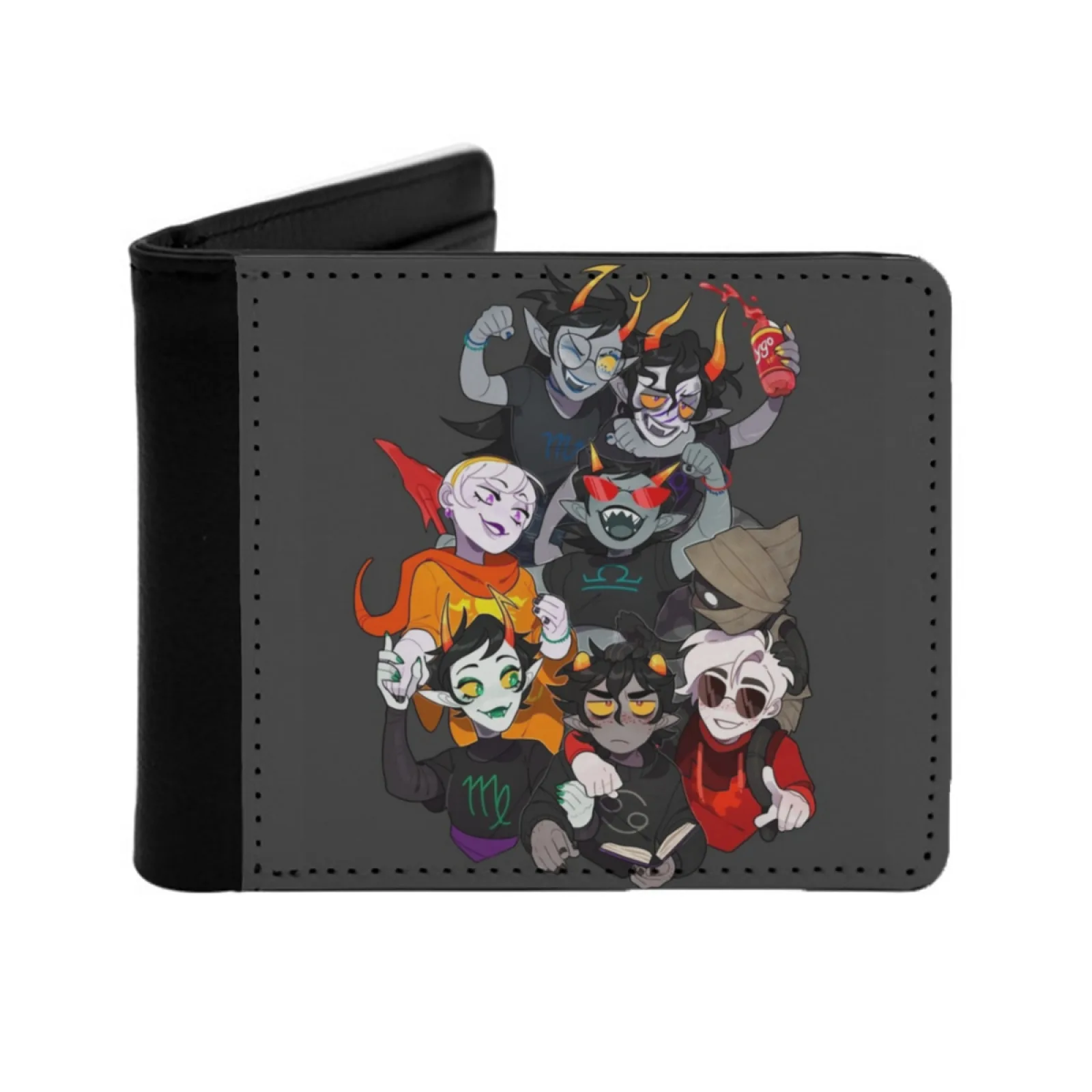 Meteor Crew Leather Men Wallets Credit Card Holder Purse Black Wallet Homestuck Dave Strider Karkat Vantas Kanaya Maryam Rose