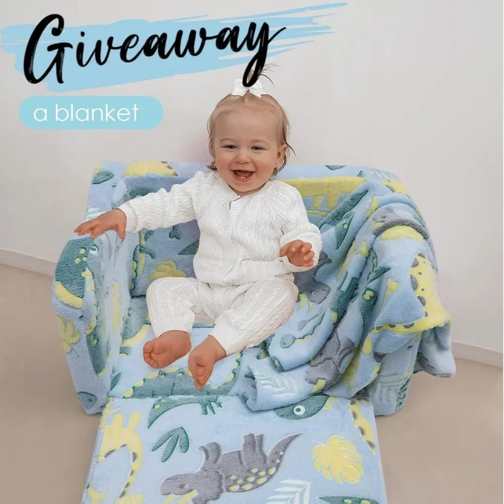 Kinderbanken, opvouwbare peuterstoel, zachte pluche opklapbare kinderbank, glow in the dark, comfortabele babyfauteuil voor meisjesjongens