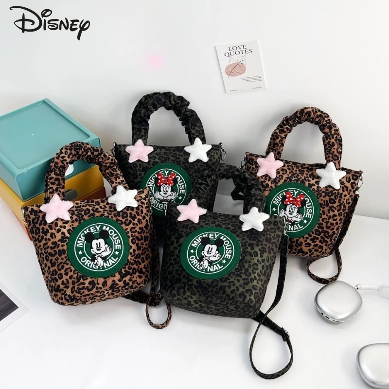 

Новая женская сумка Disney 2025, модная, высококачественная, легкая сумка для хранения вещей для девочек, универсальная сумка-ведро с мультяшным рисунком, большая вместительная сумка-ведро