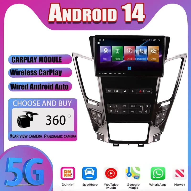 

Android 14 Car Radio Carplay GPS Navigation For Cadillac CTS 2007-2012 Head Unit Multimedia Stereo Touch Screen Player Tape