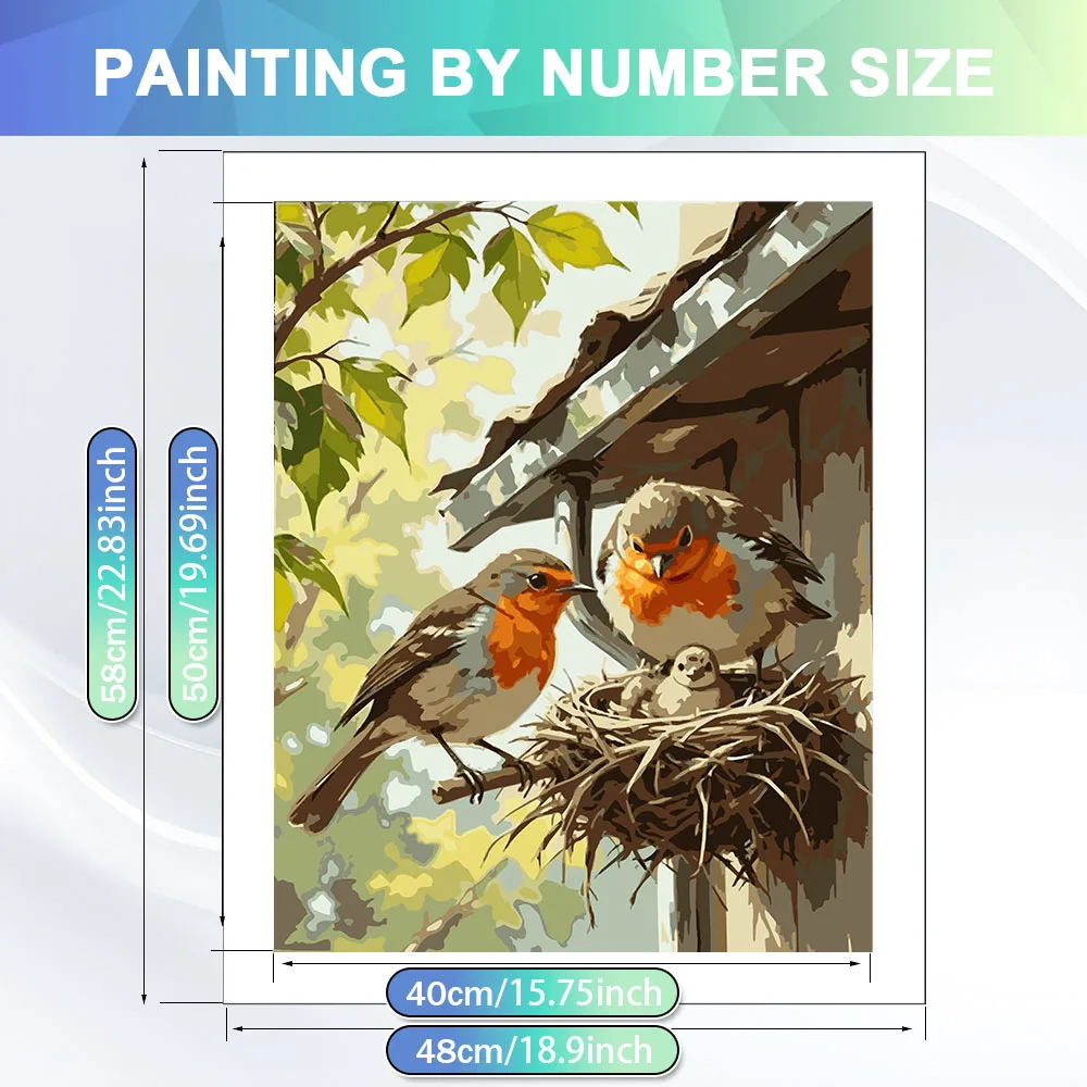 HUACAN Diy Painting By Numbers Bird Animal Coloring By Numbers Drawing On Canvas Home Decor Art HandPainted Kits Gift