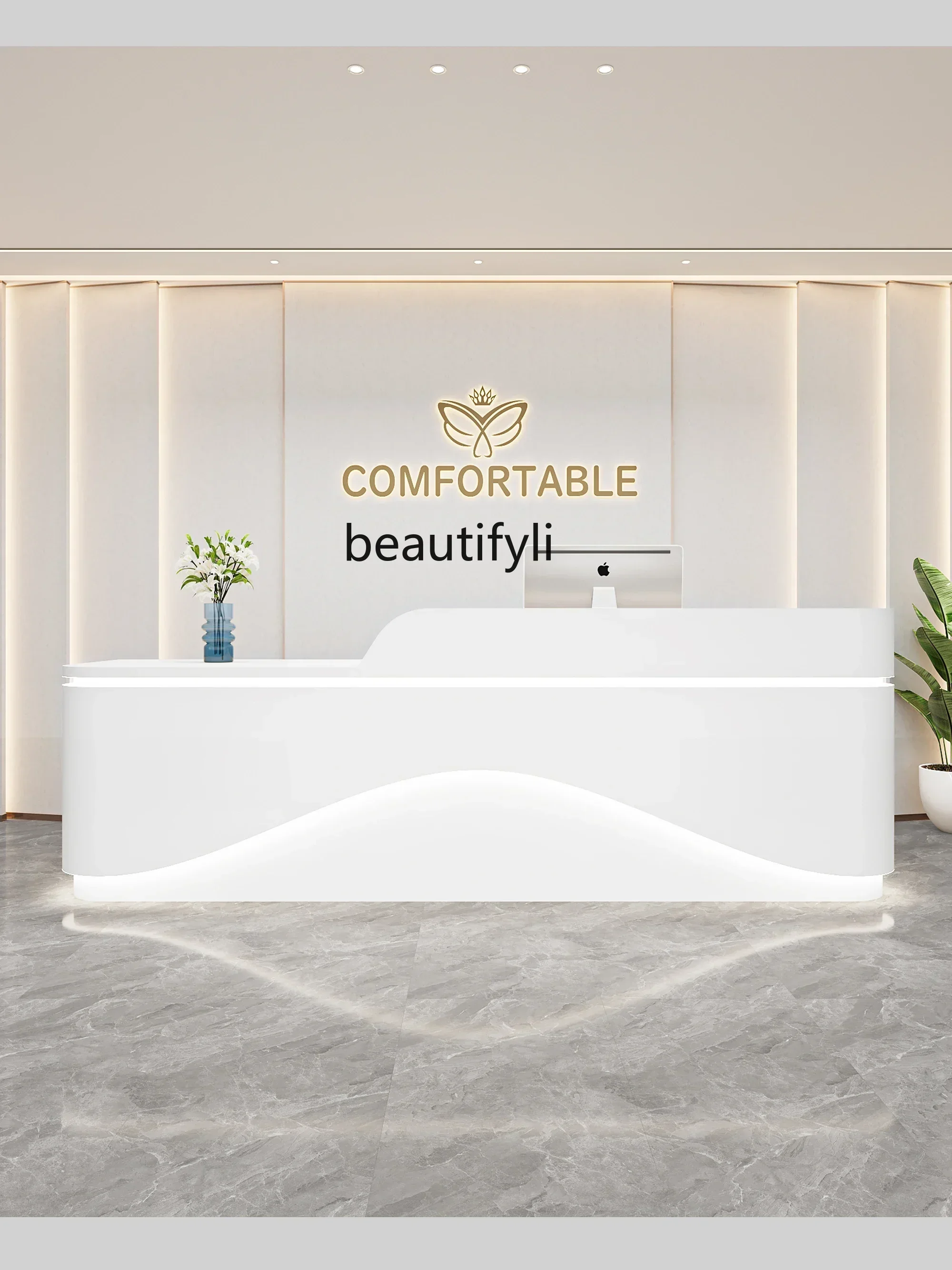 

zzqzz L178zz newCashier Cream Style Beauty Salon Bar Counter Hotel Bar Counter Company Reception Table