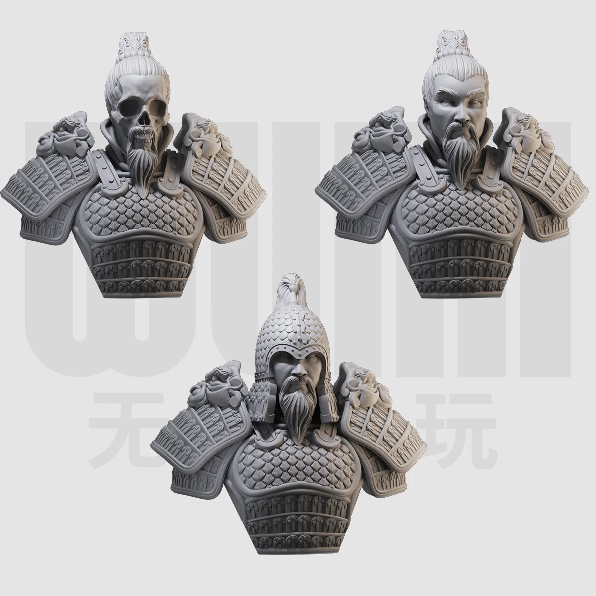 

1/10 656 Ancient Style Three Kingdoms General Soldier Half Bust GK Resin White Model Handmade Model