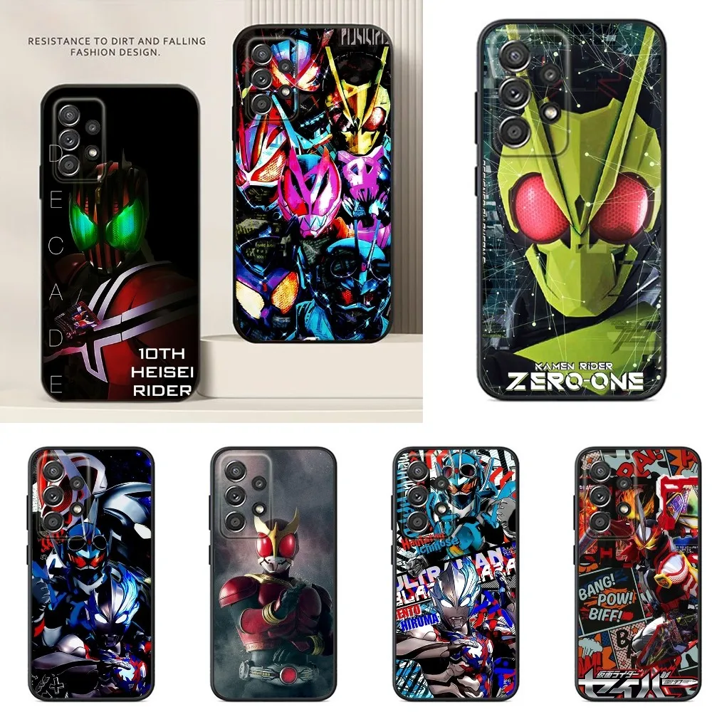 

Masked Kamen Rider Phone Case For Samsung S24,S23,S22,S21,S20,S10,S10E,S9 Plus FE Note 20 Ultra 10,9 Plus Black Case