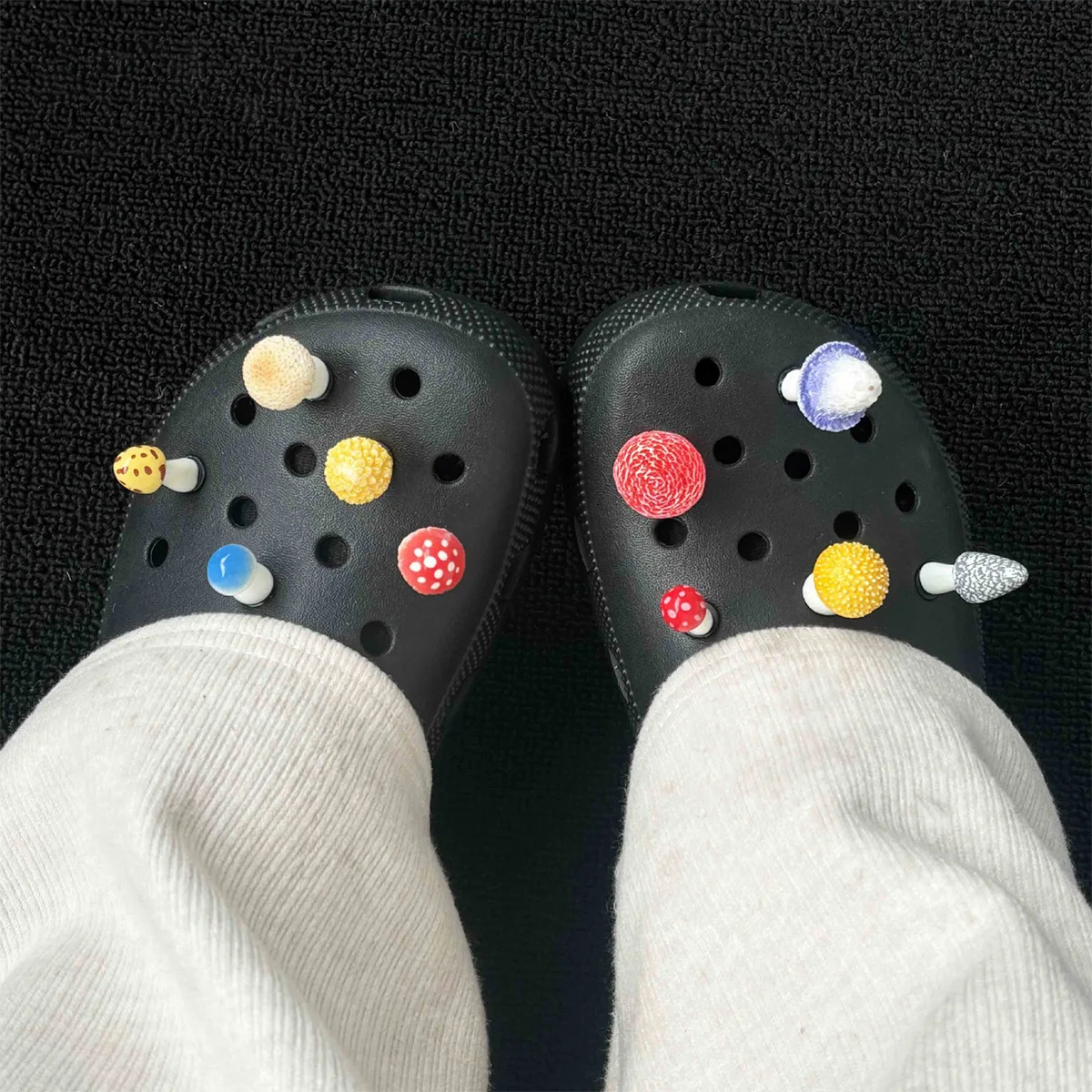 Cute Mushroom Shoe Charms for Clogs, Colorful Cartoon DIY Shoe Buckles, Fun Clog Accessories, Kawaii Shoe Decor