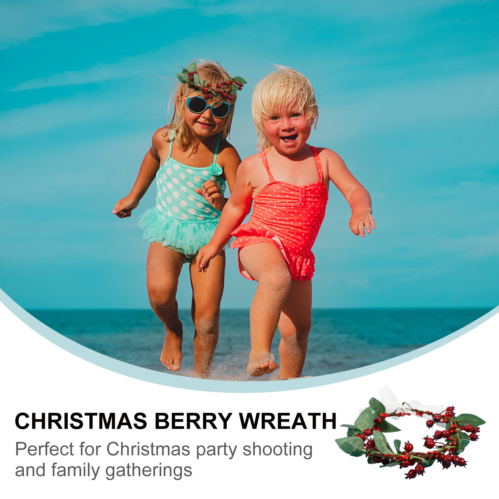 

Christmas Flower Headband Berry Garland Hairwear for Women Holiday Party Festival Elegant Decoration Christmas Headdress