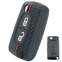 For Peugeot 206 308 3008 Expert Partner Citroen C3 Pluriel Picasso Berlingo Remote Silicone 2 Button Key Ring Cover Case Holder