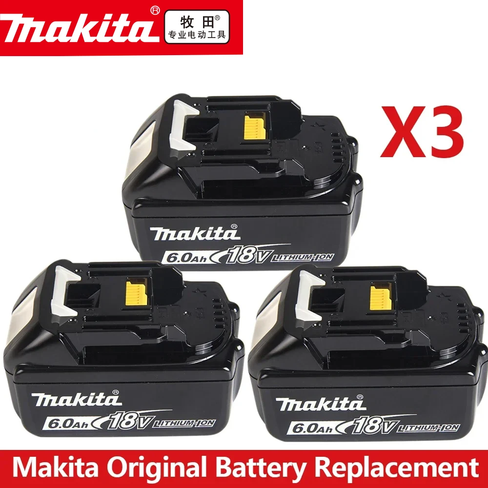 

Makita-batería de litio de repuesto, Original, 6Ah/5Ah/3Ah, 18V, BL1830B, BL1850B, BL1850, BL1840, BL1860, BL1815，BL1860B