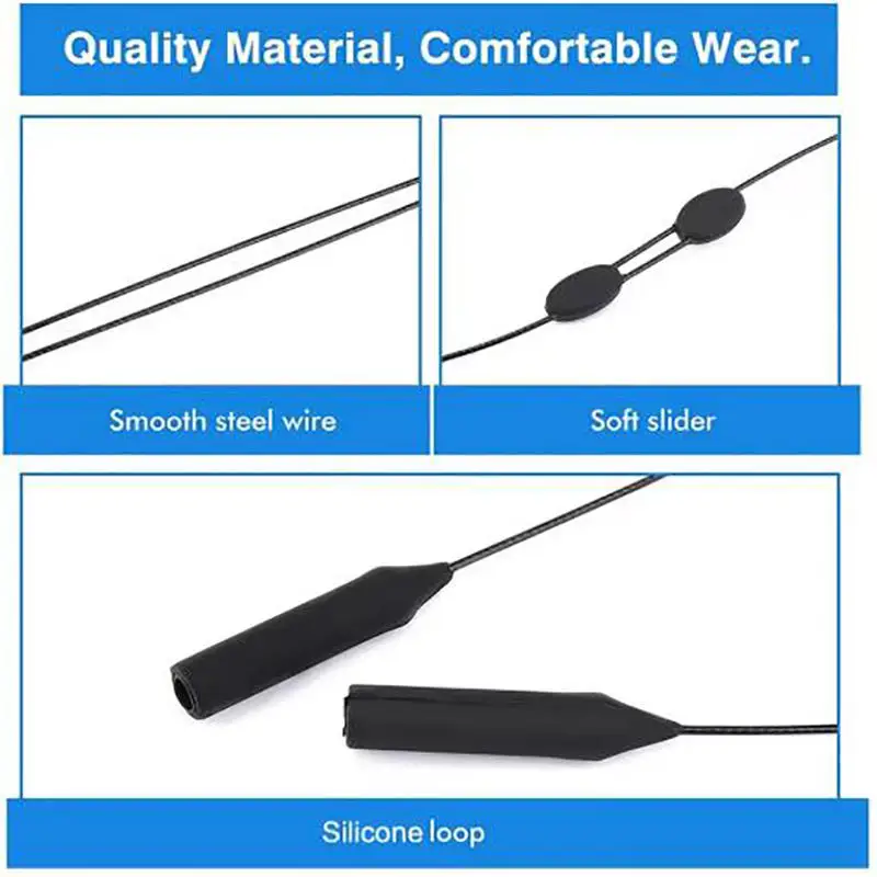 5 قطع من تثبيت النظارات قابل للتعديل ومضاد للانزلاق، حبل نظارات مناسب عالمي، نظارات شمسية رياضية للجنسين، حزام حبل