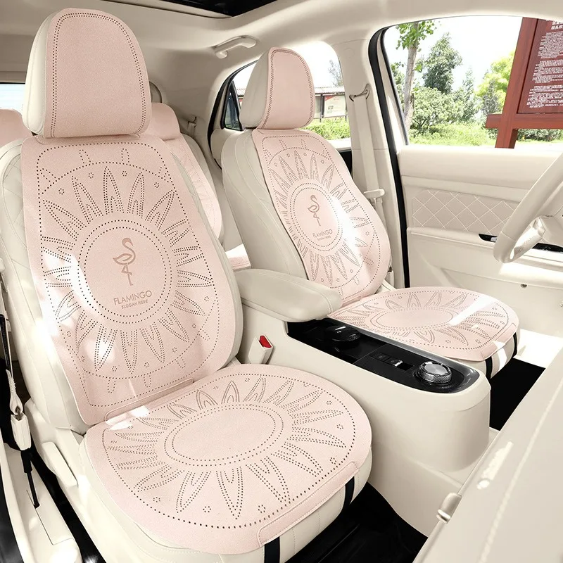Luxury Suede Universal Car Seat Covers Set Fashion Car Cushion Seats Accessories One-piece Bucket Seat Car Seat Covers Full Set