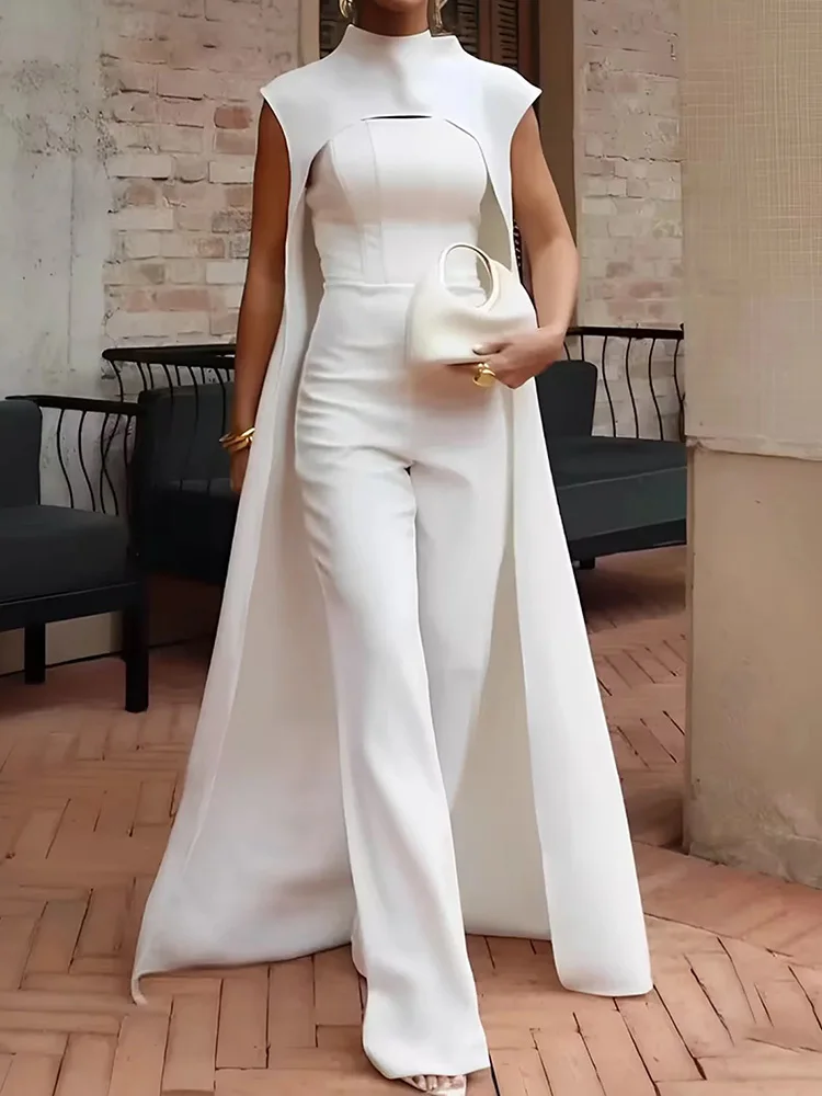 

Women Summer Solid Patchwork Two Pieces Sets, Holiday Wide Leg Pants Jumpsuits Outfit, 2025 Sleeveless O Neck Chic Ladies Suits