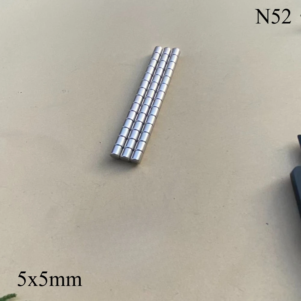 N52 5x5 Neodymium Round 5*5 Magnet Motor Booster Super  Tiny Strong Powerful tiny Magnets for Door Search Magnetic Fridge DIY