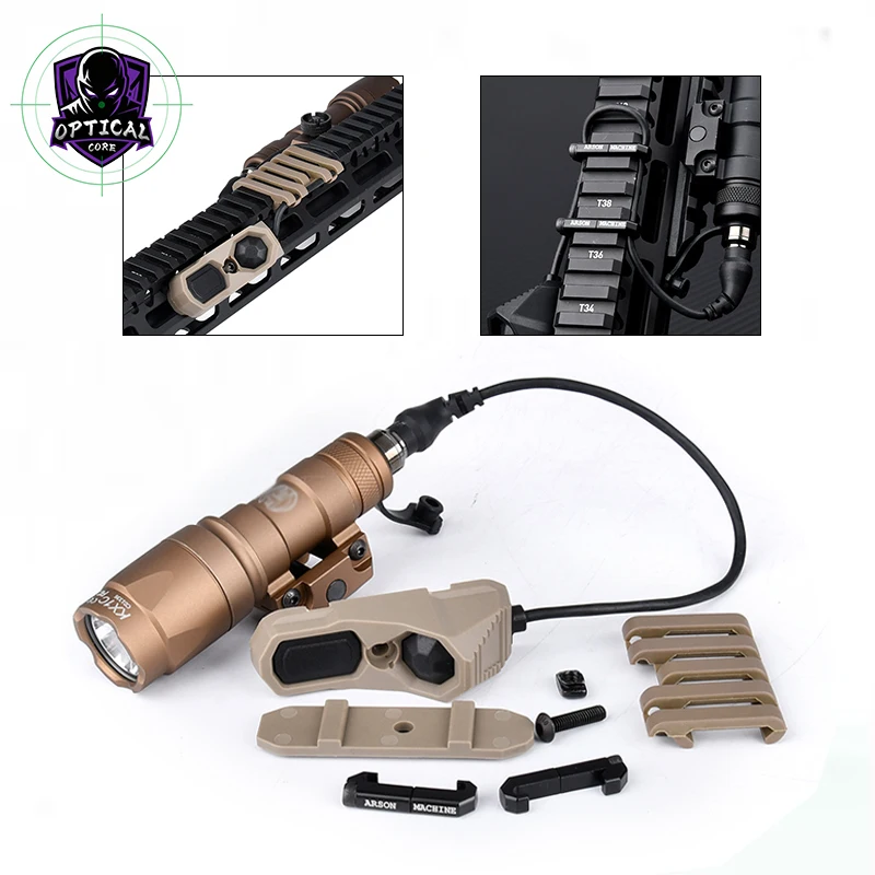

Airsoft Tactical M300A M600C Flashlight&AXON Remote Switch Wire Cable Management Slot Hunting Scout Lighting Metal LED Lamp Set