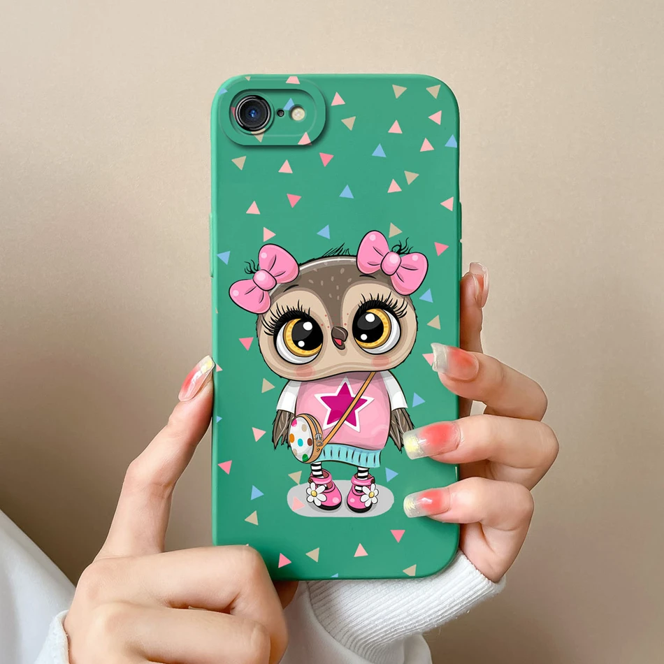For iPhone 7 8 Plus Phone Case For iPhone SE Love Heart Back Cover For iPhone7 7+ iPhone8 8+ Funda Liquid Silicone Soft Bumper