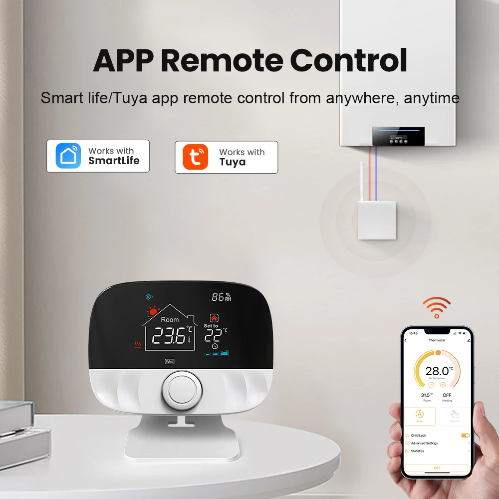 AVATTO-controlador de temperatura inteligente Tuya RF, termostato inalámbrico WiFi para caldera de Gas, calefacción de agua, funciona con Alexa y