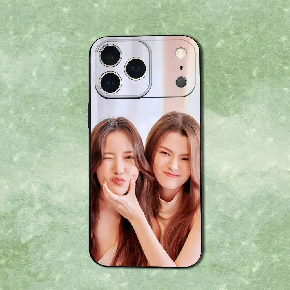 حافظة هاتف Pink T-Theory Freen B-Becky لهاتف iPhone 14,13,17,12,11,16,15,Plus,Pro Max,XS,X,XR,SE,Mini,Soft غطاء أسود من السيليكون