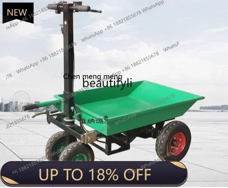 

Z189 Folding flatbed truck, agricultural breeding tipping bucket electric, dump ash bucket pulling cement trolley