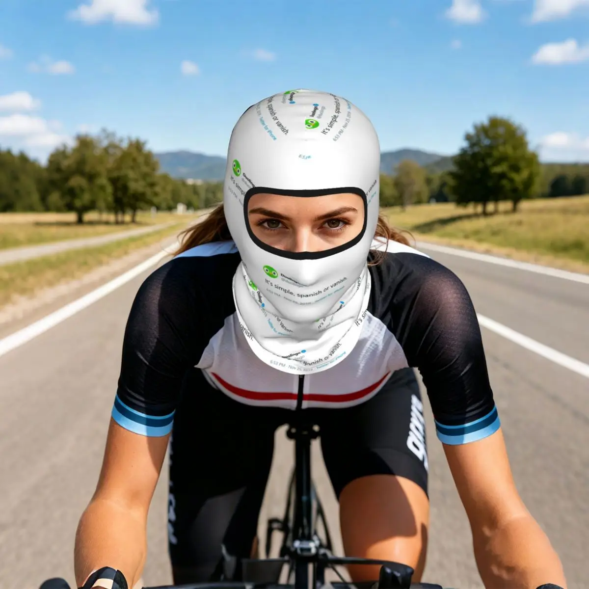 Evil Duolingo Owl Tweet Meme Breathable Thin Balaclava Full Face Mask Sun Protection Neck Gaiter For Motorcycle Fishing Outdoor - view 5