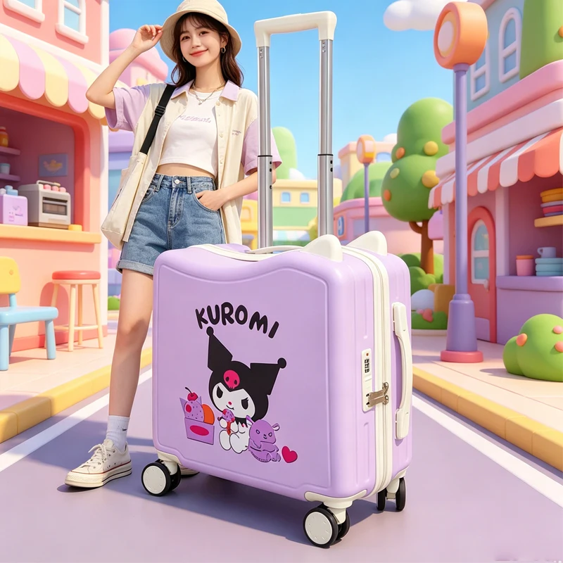

18 Inches Sanrios Girl's Luggage Cartoon Can Sit Ridable Carry-On Suitcase Boy Mini Light Trolley Case Universal Wheel Cartoon