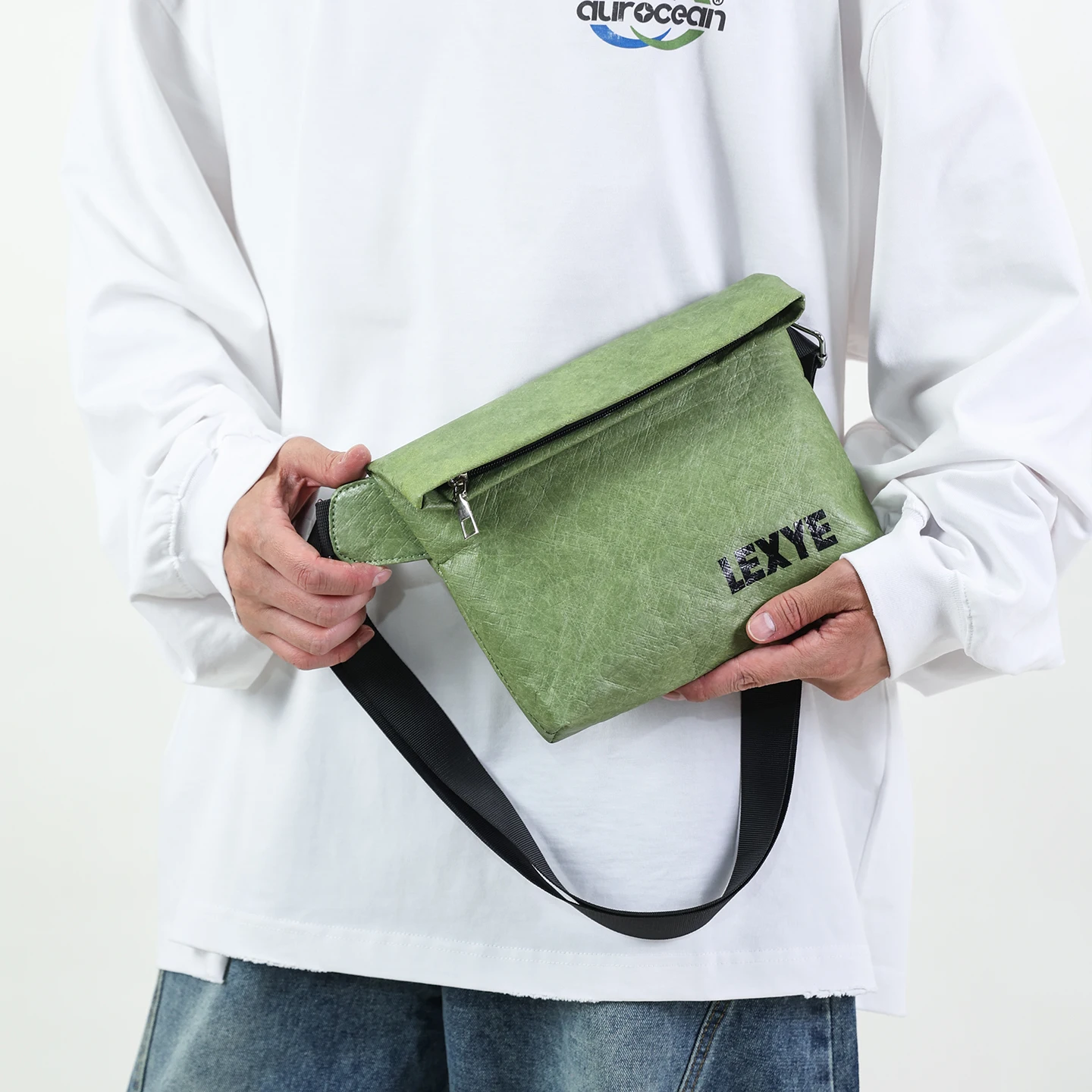 

Black Crossbody Bag Men 2024 Trend Fashion Fold Over Clutch Purse Original Designer Shoulder Bag New In Casual Small Chest Pack