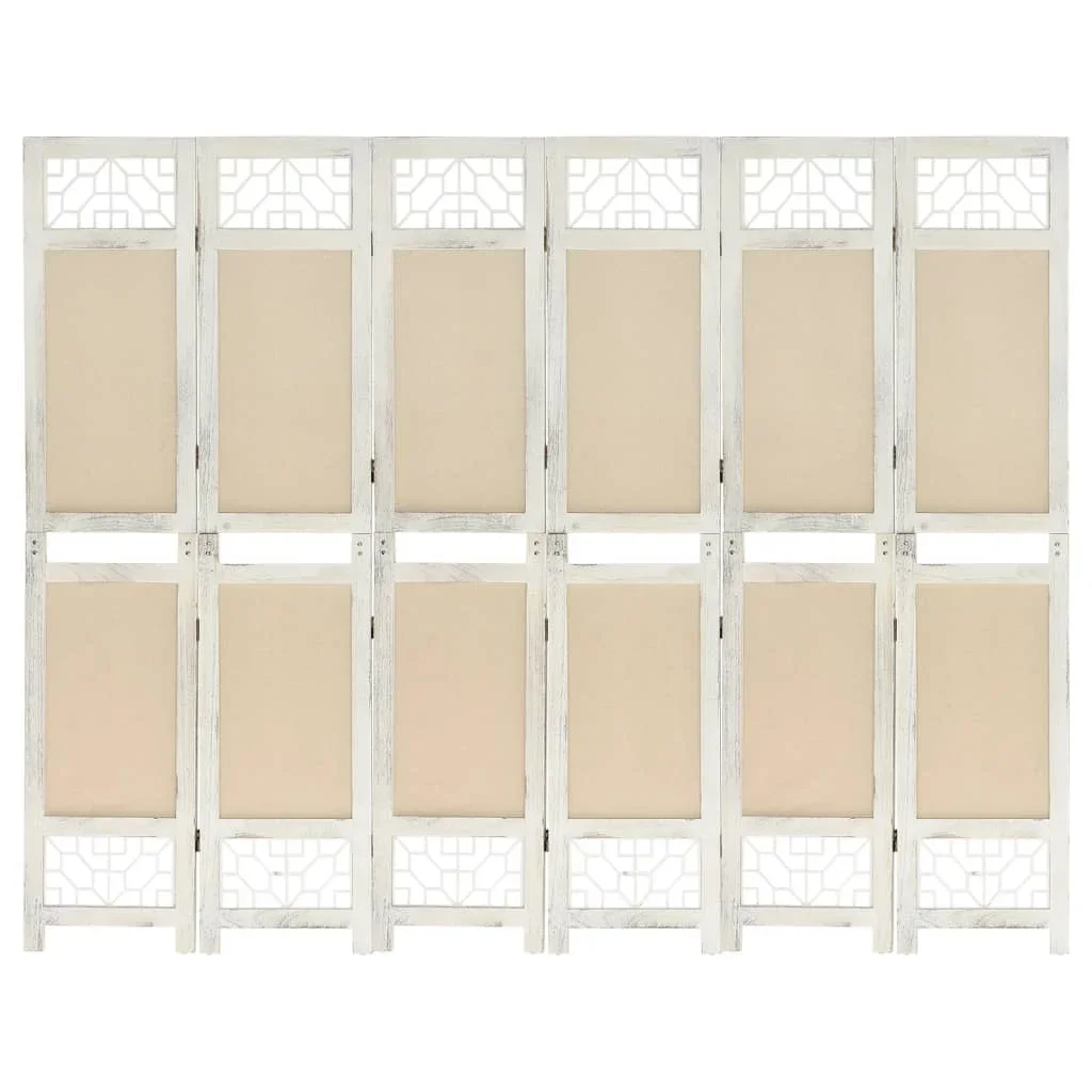 Vidaxl Cream 6-Panel Room Divider 210X165 Cm Fabric Privacy Screen,Blackout Screen,Interior Decoration