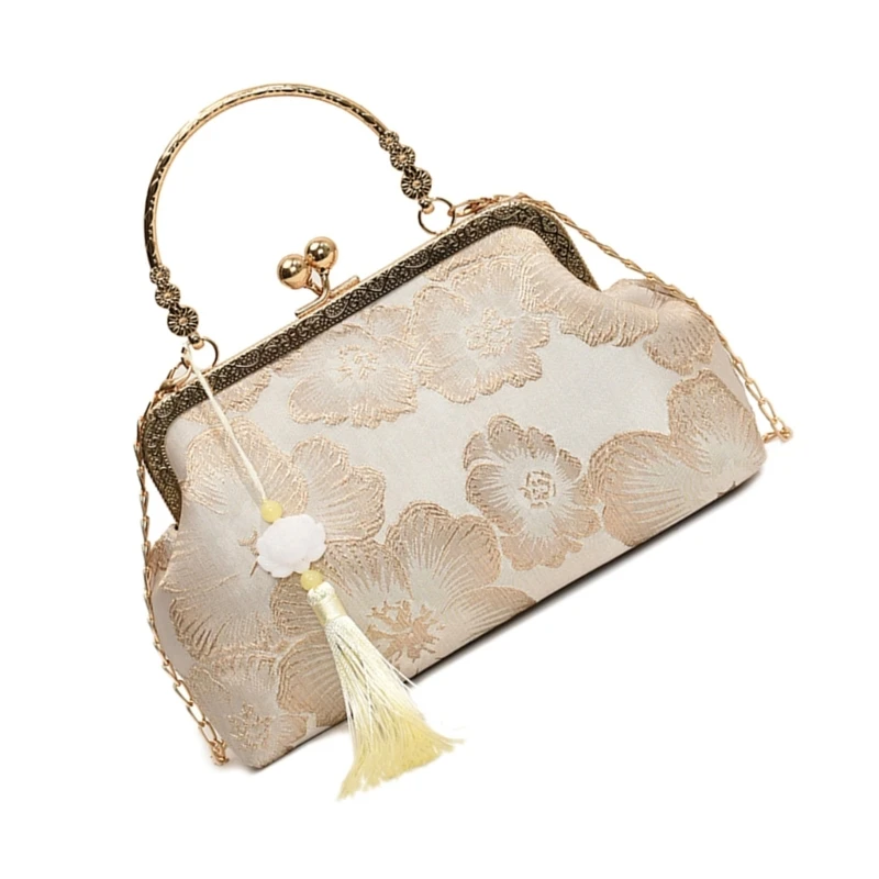 Versatile Chinese Evening Bag Chain Decorated Crossbody Bag for Various Occasion