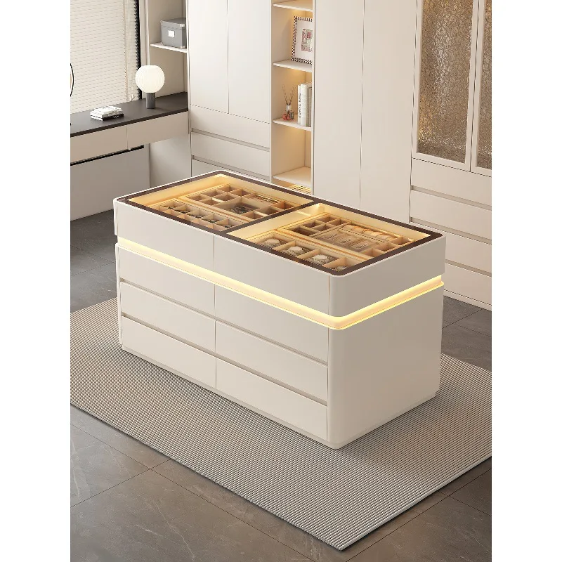 Gioielli minimalisti italiani Nakajima Bancone guardaroba Vetrina per camera da letto Semplice cassettiera bifacciale