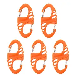 5Pcs Mini S-Type Carabiner Buckles Lightweight Plastic Steel Outdoor Climbing Hiking Safety Buckles Compact Portable Design