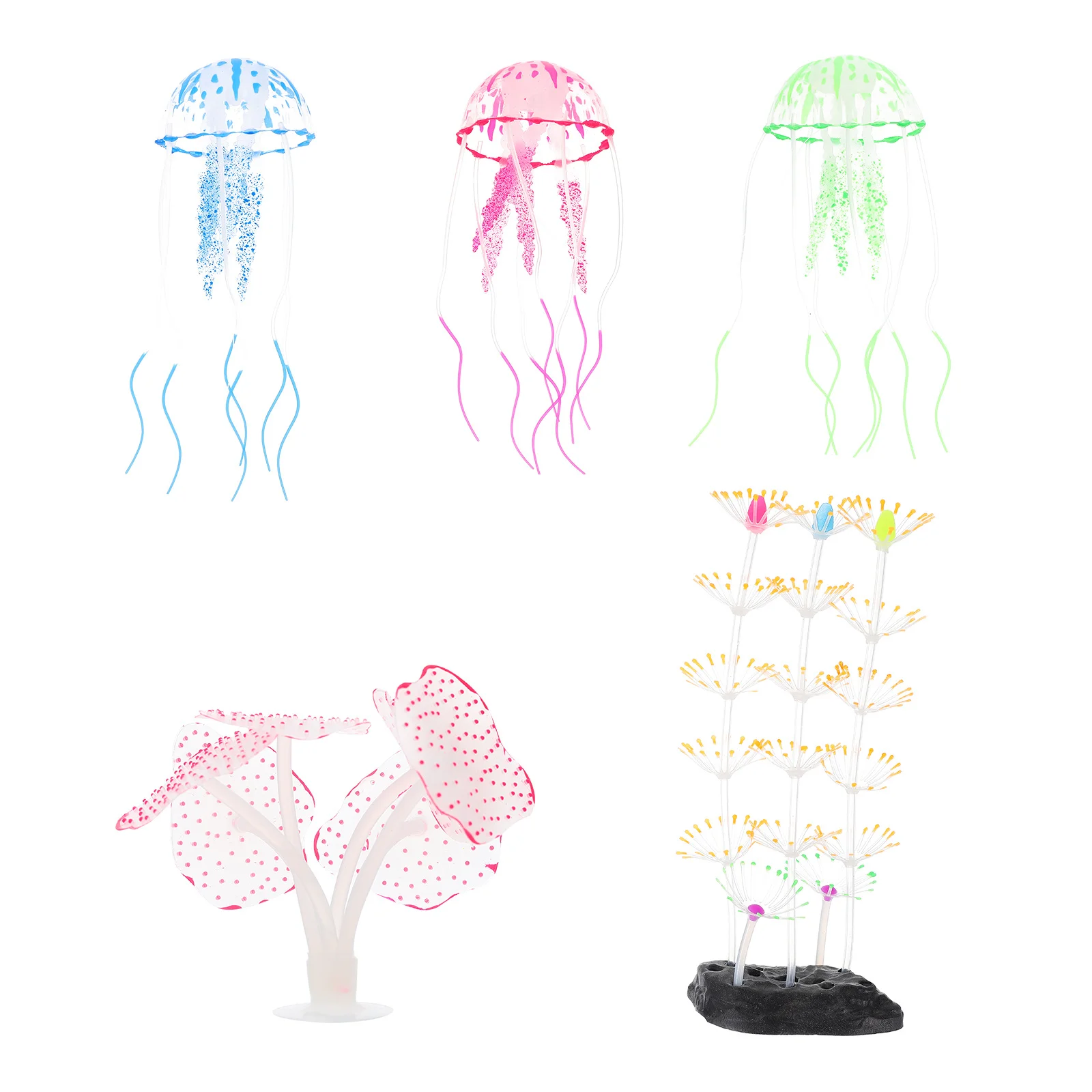 

1Set Glowing Coral Ornament Soft Silicone Durable Fish Tank Decoration Aquarium Landscape Accessory Underwater Decor