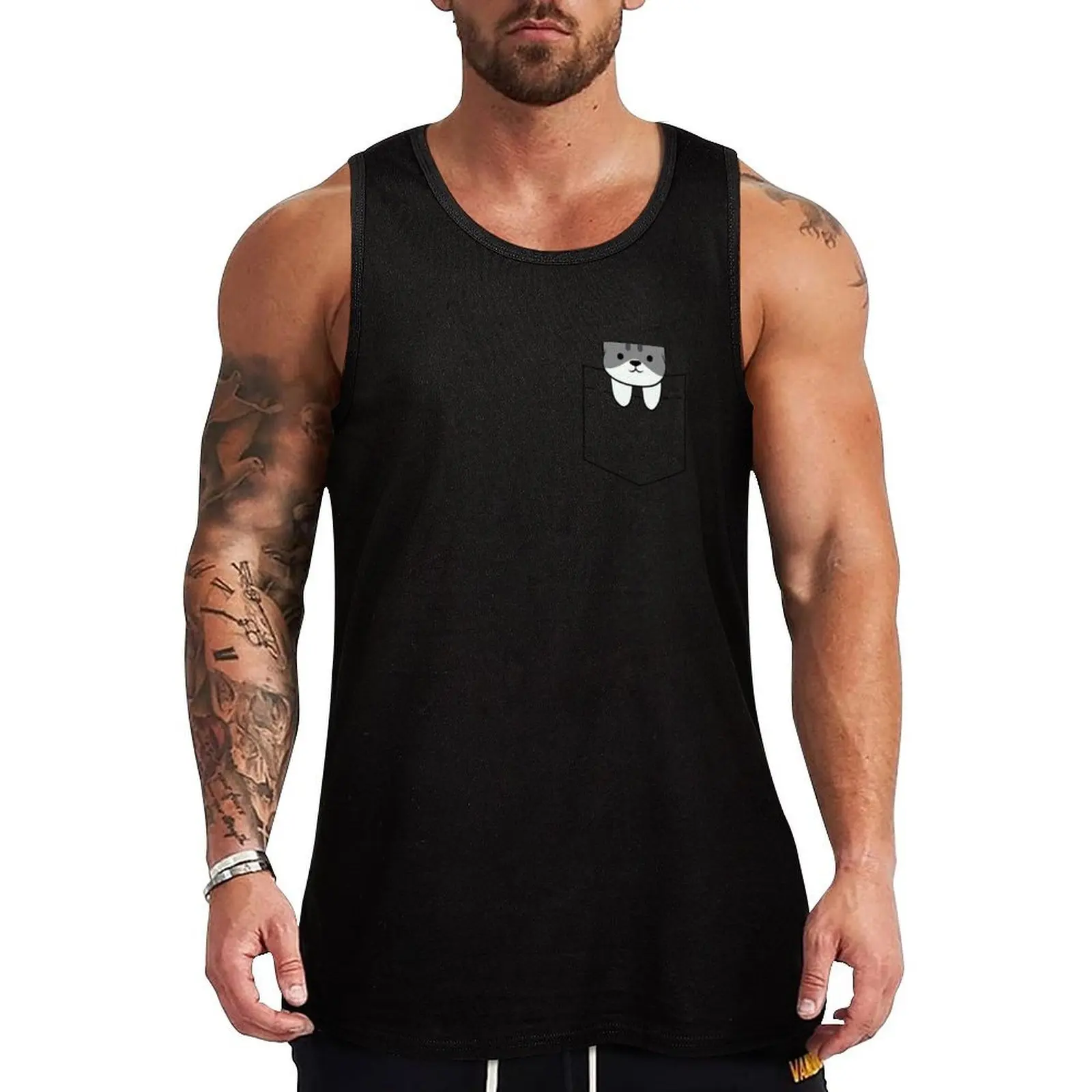 

Pickles Pocket Tee Tank Top Lightweight Casual Tank Top Loose Summer Sleeveless