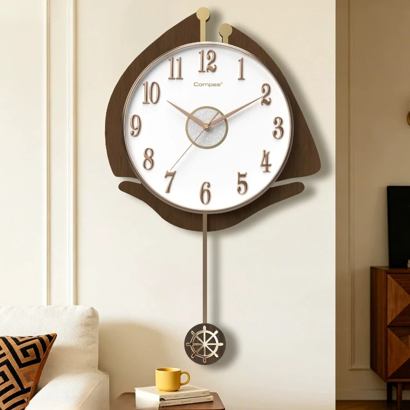 Horloge murale en bois élégante, design minimaliste, silencieuse, pour chambre à coucher, décoration intérieure, cadeau, horloge à quartz