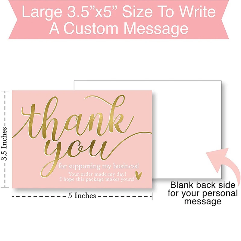 50PCS Thank You For Your Order Business Cards Shopping Purchase Thanks Greeting Cards Appreciation Card For Small Business