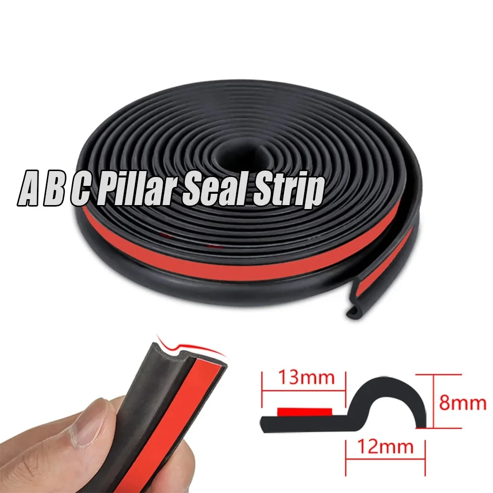 Z Type Car Door Sealing Strip Rubber Universal A B C Pillar Door Edge Seal Strip For Honda Civic 8th 9th Audi Q5 Q7 VW Golf MK6