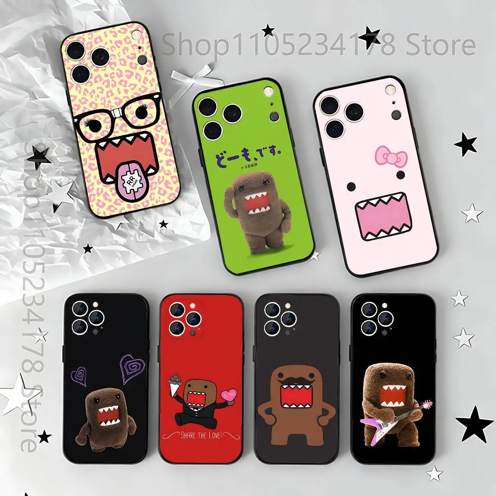 

Cute Domo-kun Phone Case Silicone Soft For IPhone 16,17,15,11,13,12,14,Mini,Pro,Max,Plus,Air,E Black
