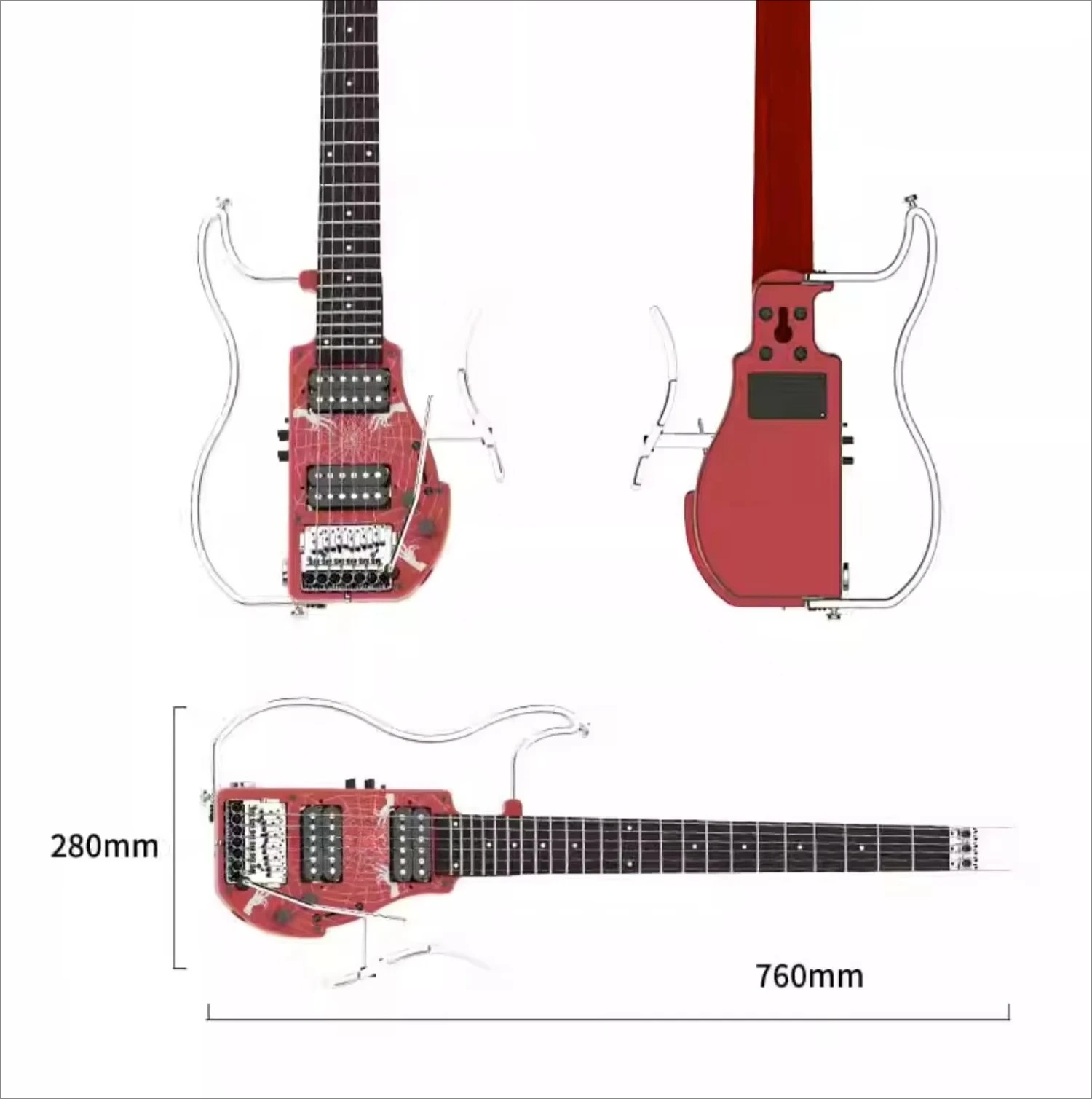 Portable Small Easy to Carry Smart Beautiful Popular Electric Guitar Original ALP AD-121 Folding Guitar