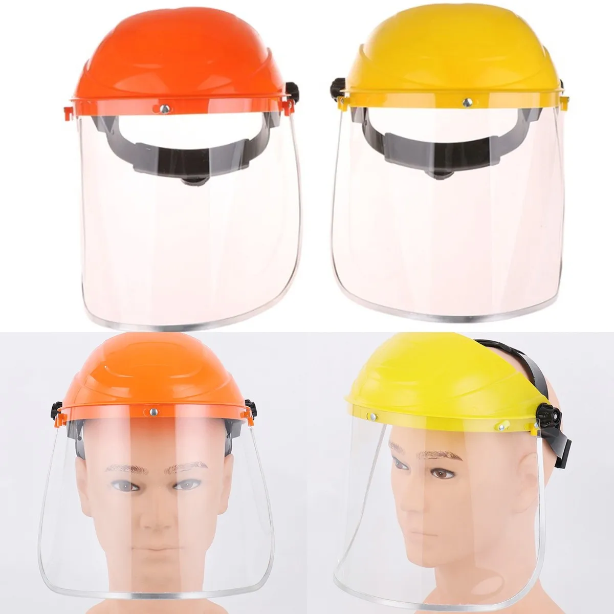 New Transparent Full Face Shield Safety PC Head-mounted Eye Screen Hat Eye Protection Face Mask Motorcycle Face Mask Equipments