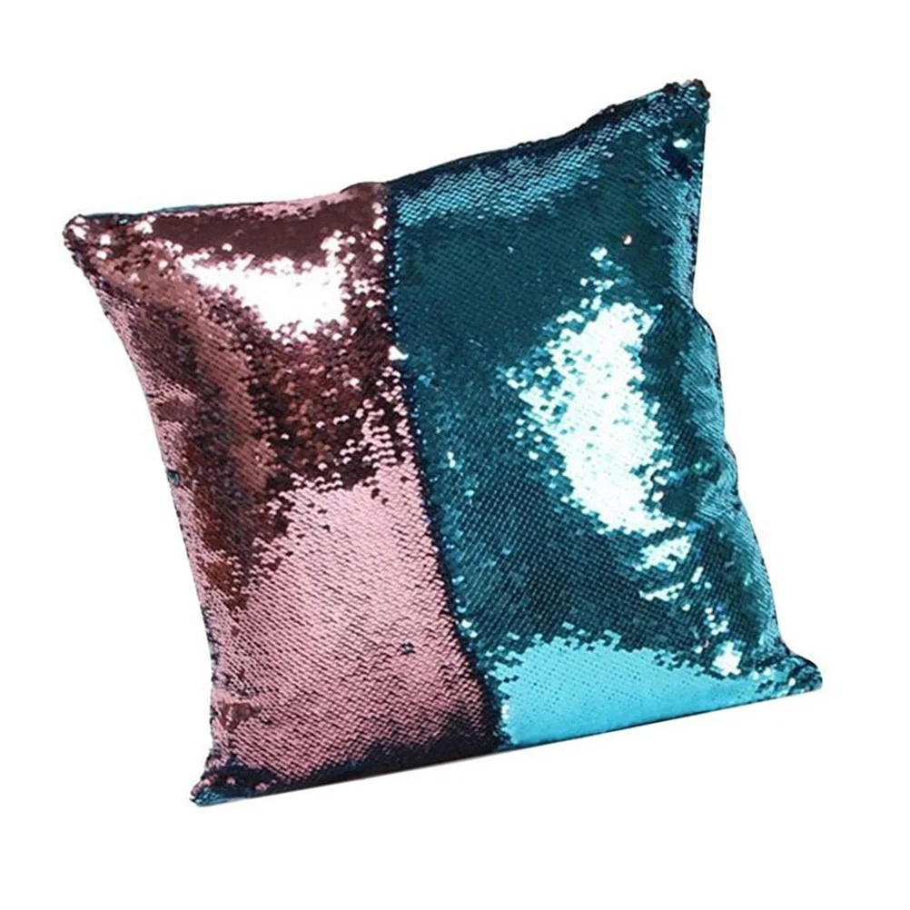

Glitter Sequins Throw Pillow Cover 40Cm Square Decorative Cushion Case Zippered Shimmer Sparkle Home Sofa Car Party Accent