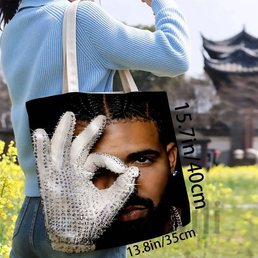 D-Drake O-OVO Female Printed Versatile Student Portable Office Handbag Bento Bag Handbag Sail Bag
