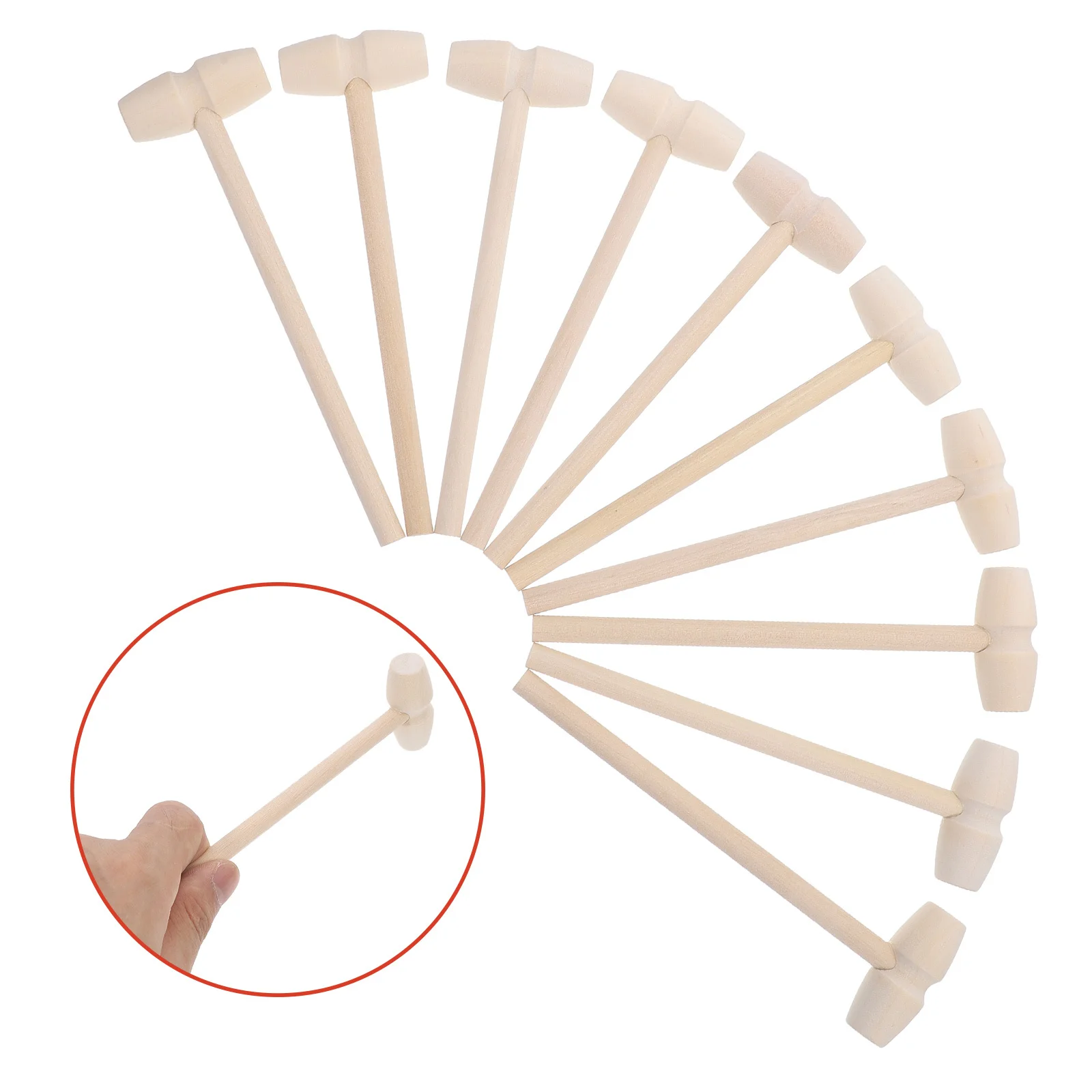 10 قطعة المطرقة الخشبية المطارق الصغيرة للأطفال مطرقة صغيرة المحمولة يطرق اللعب اليد التدريب أداة كتل تجميع اللعبة #6