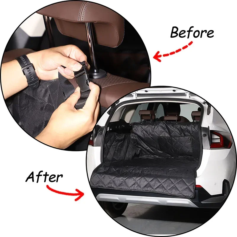 For BMW X1 U11 2023-2024 PVC+Oxford cloth material trunk pet mat travel waterproof mat interior protection accessories