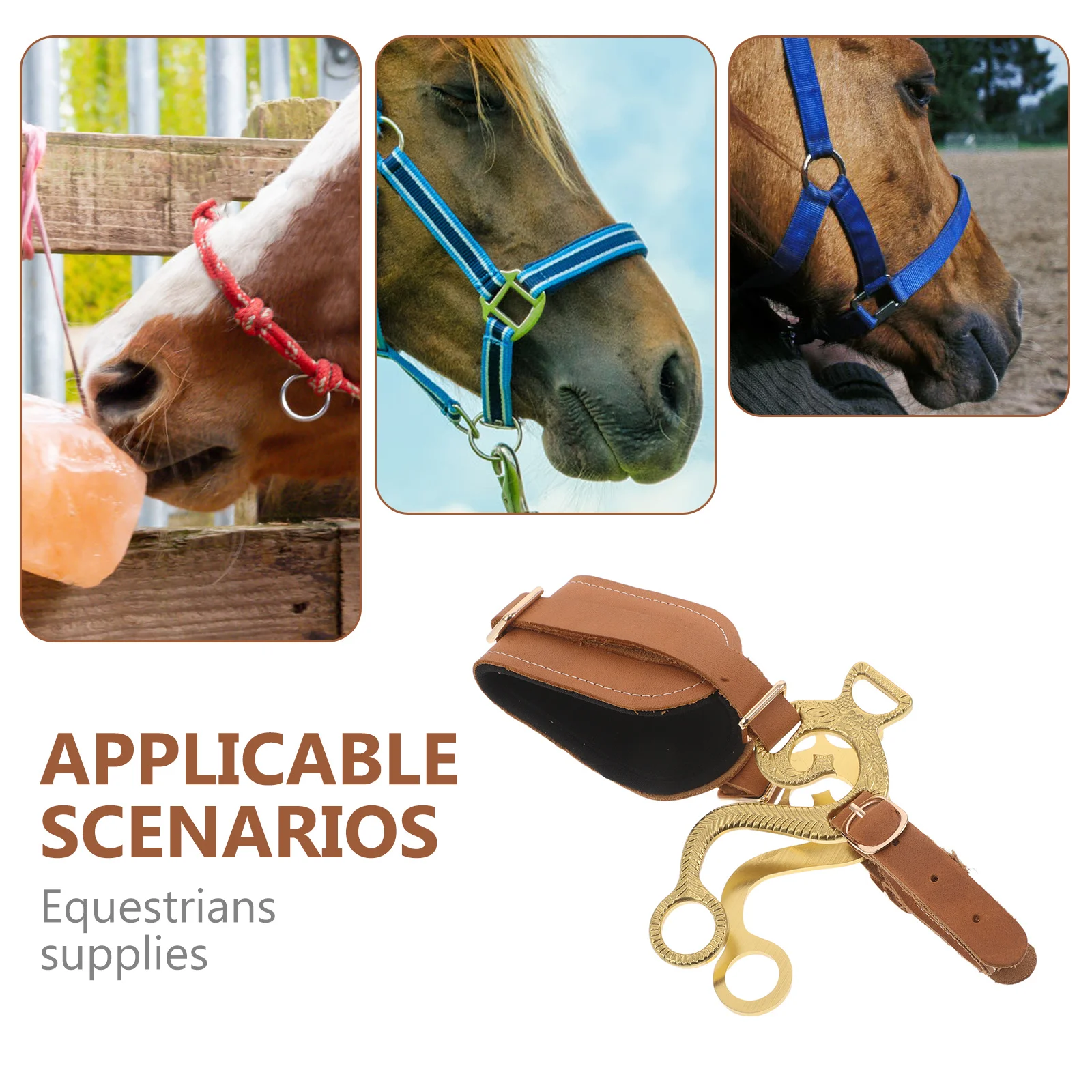 Bridle قابل للتعديل - غطاء رأس للفروسية مبطن ناعم من البولي يوريثان مع راحة تحسين وتحكم في ركوب الخيل للتدريب #3