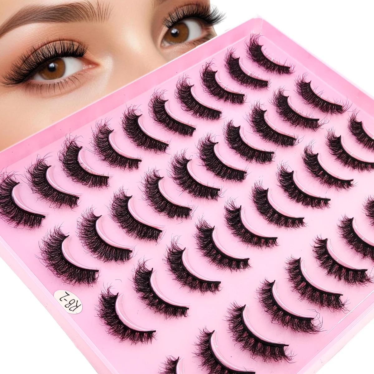 HBZGTLAD 10 Paar 3D-Kunstnerzwimpern, flauschig, weich, voll, dick, zart, natürlich lang, falsche Wimpern, lockige Wimpern, Großhandel mit Wimpern