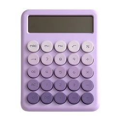 Desktop Calculator 12 Digit Large LCD Display Big Round Button Cute Gradient Colored Calculator Suitable for Office School Home