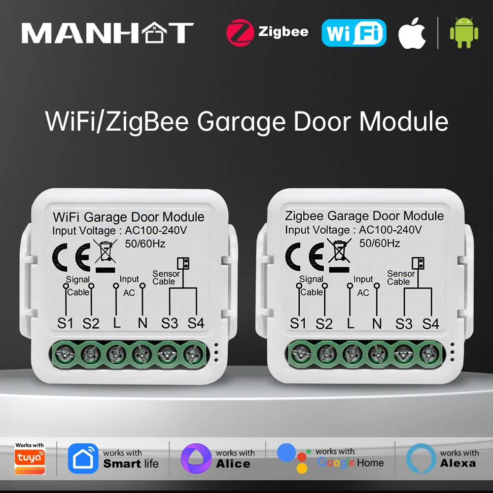 Zigbee/WiFi Switch Smart Garage Door Opener Controller module Voice Remote Control Work With Tuya  Alexa Google Home Assistant
