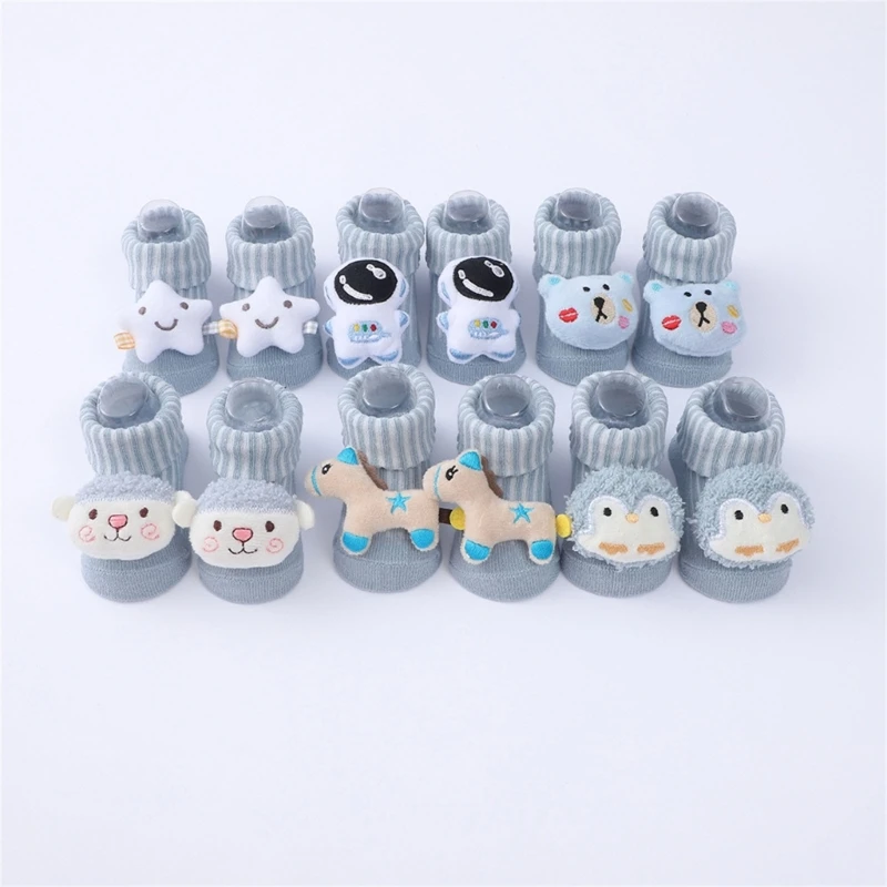 3 Pair/lot Cartoon Dolls Knitted Socks Stylish & Versatile Baby Knit Foot Socks